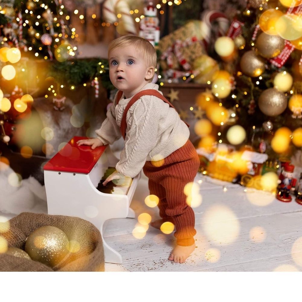 Kominoshe me rripa për fëmijë, 3-24 muajsh - E kuqe tulle