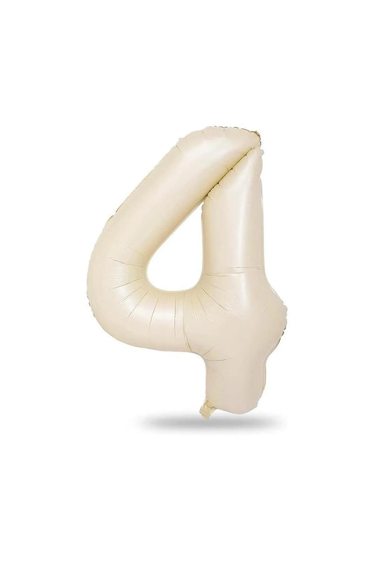 Balon 34 inç (76 cm) me numër 4 - Beige