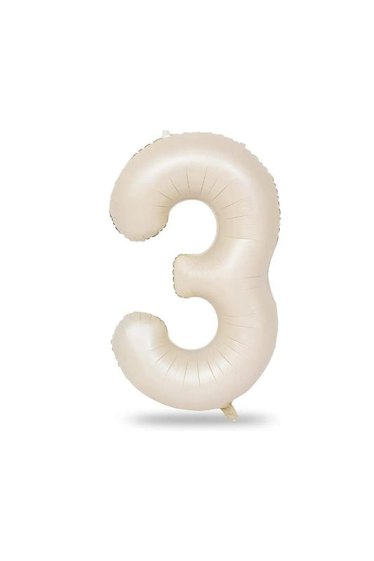 Balon 34 inç (76 cm) me numër 3 - Beige