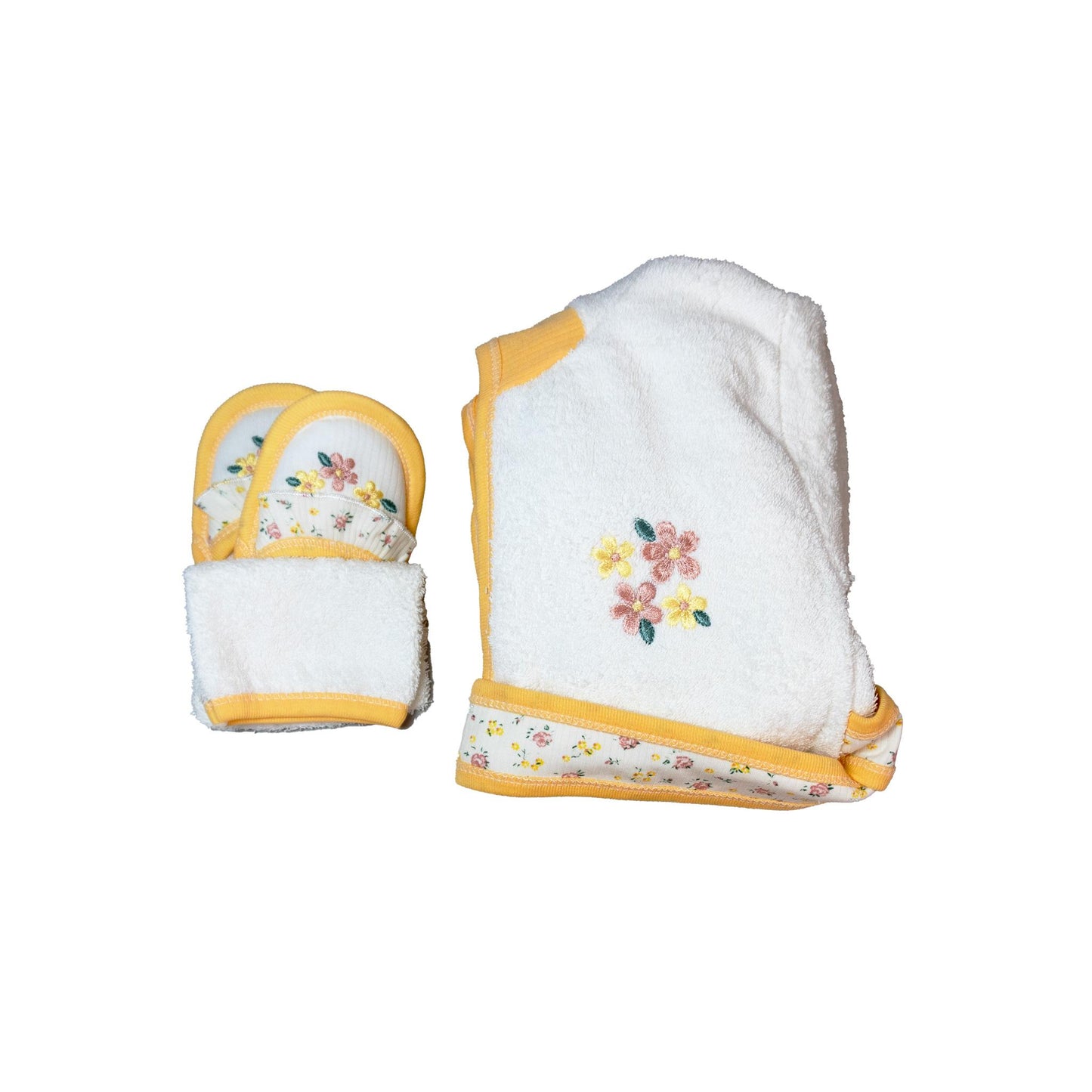 Set bornoz dhe peshqir për fëmijë - Yellow