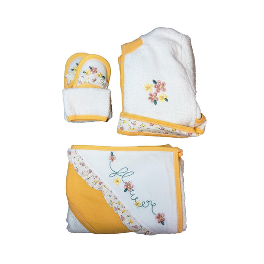 Set bornoz dhe peshqir për fëmijë - Yellow