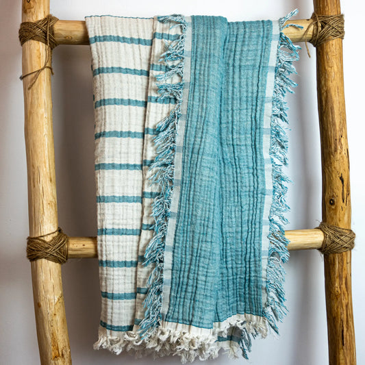 Batanije muslin katër shtresore - Turquoise Blue