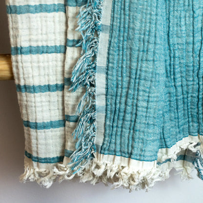 Batanije muslin katër shtresore - Turquoise Blue
