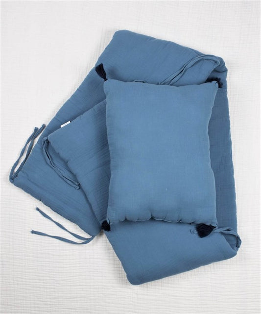 Anesore krevati me dimenzion 32x180cm, material muslin - ngjyre blu